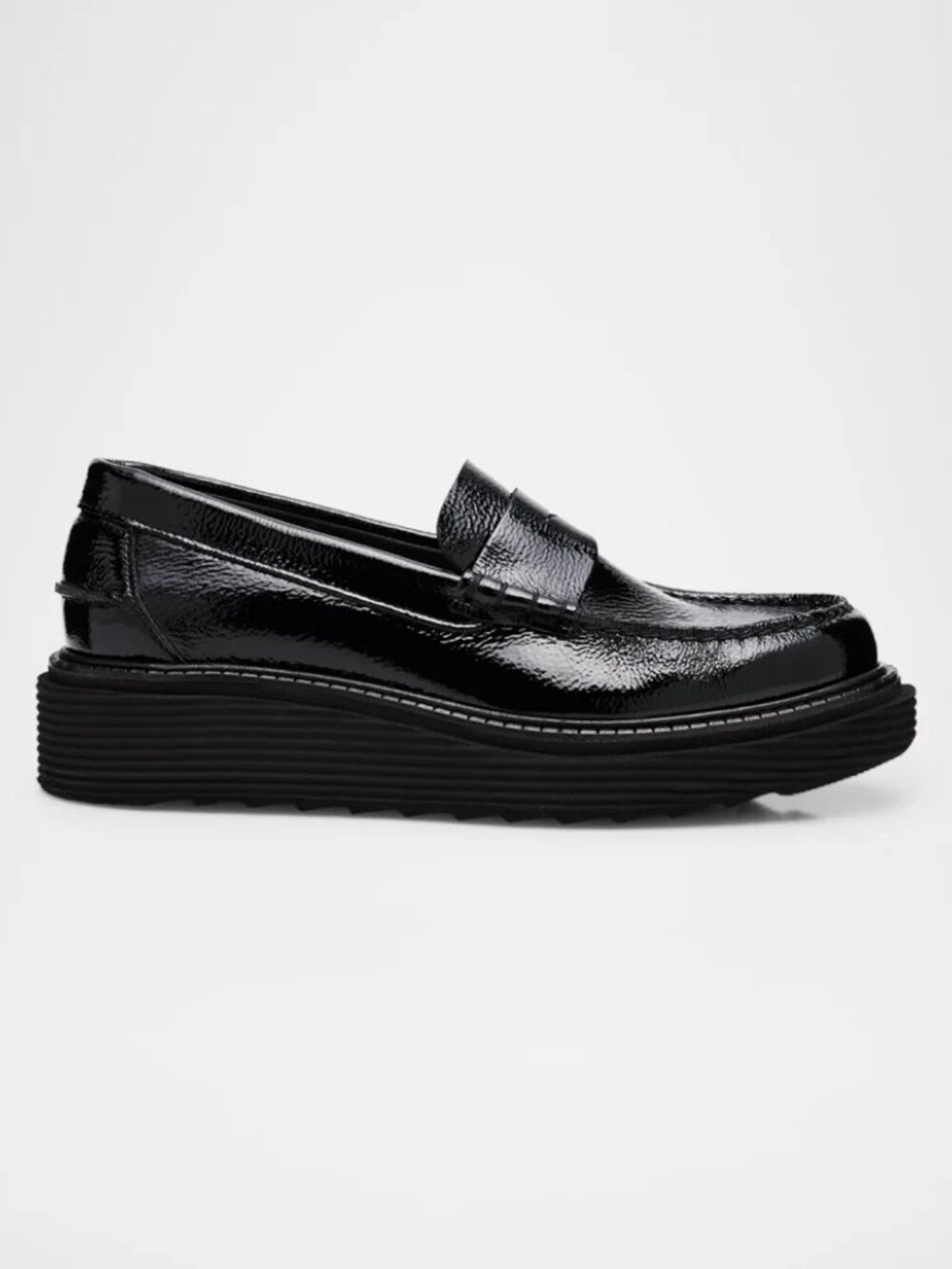 Pedro Garcia Sloan Patent Leather Wedge Loafers. IT 38/US 7.5-8